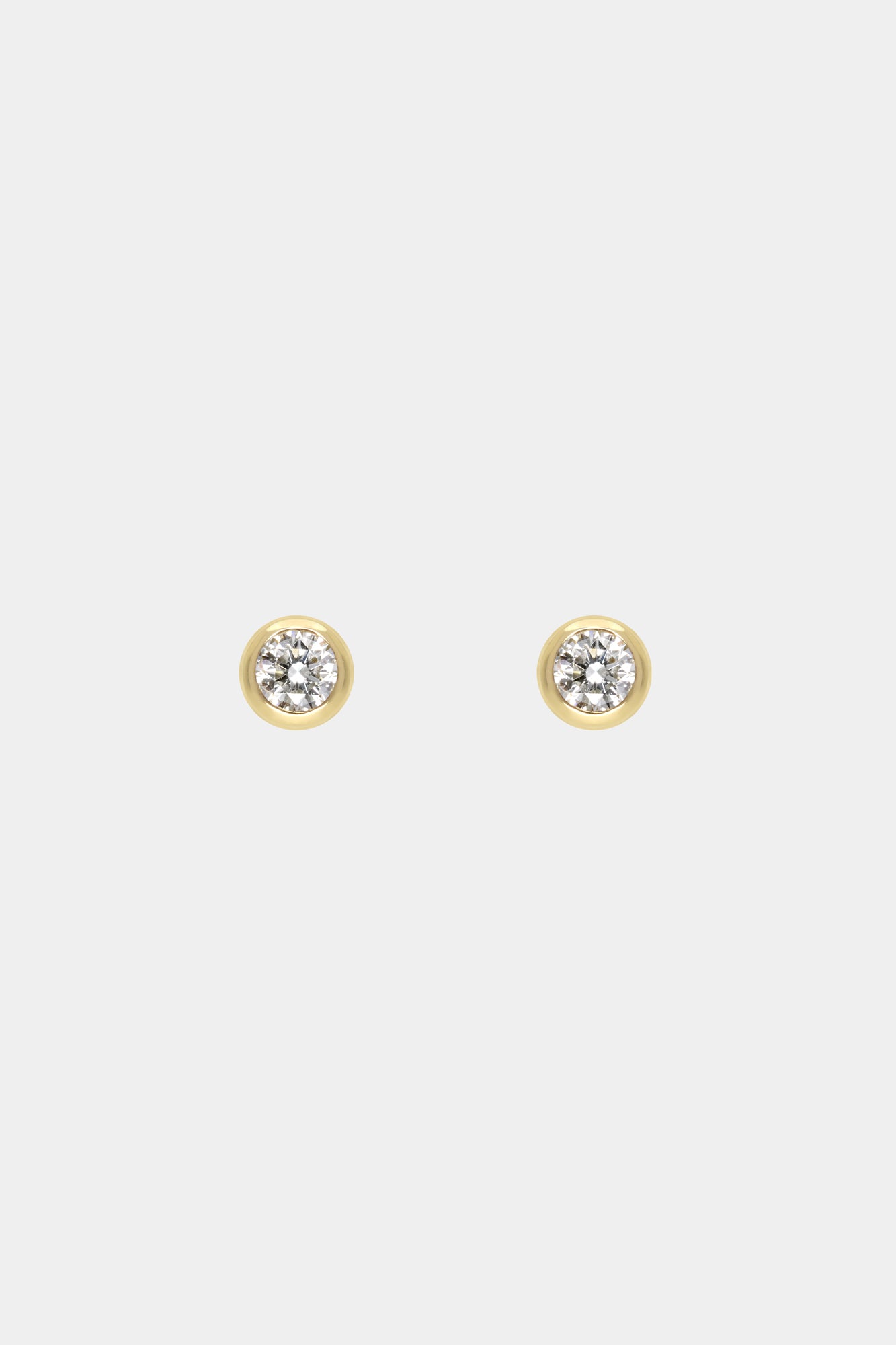 Mini Round Diamond Studs | 9K Yellow Gold