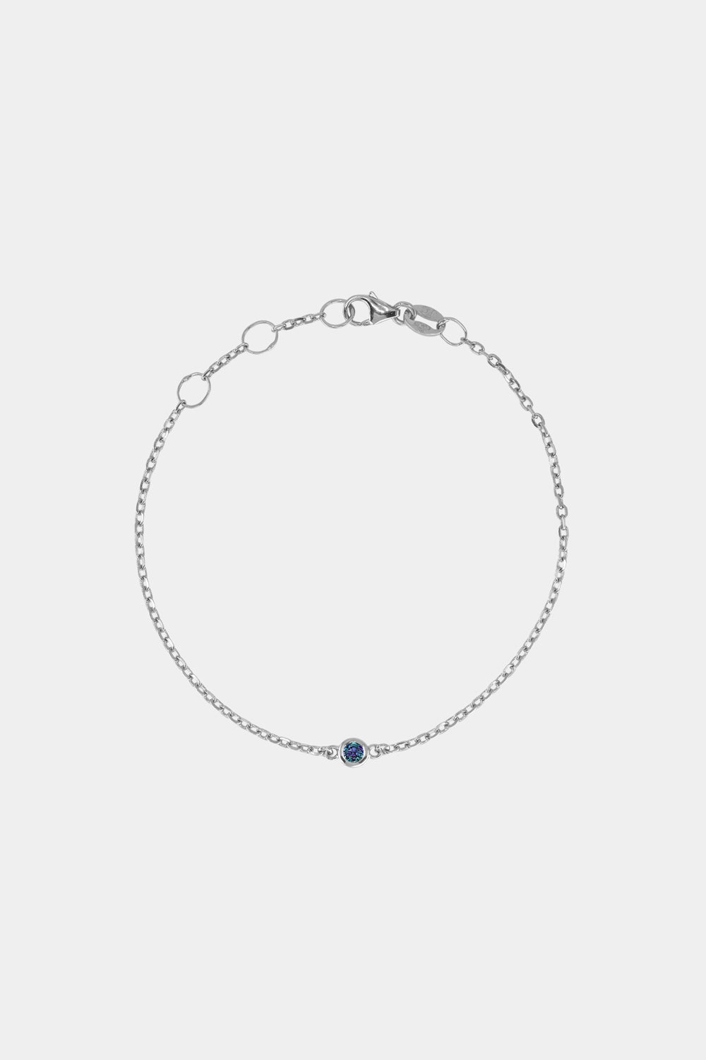 Round Birthstone Bracelet | 9K White Gold