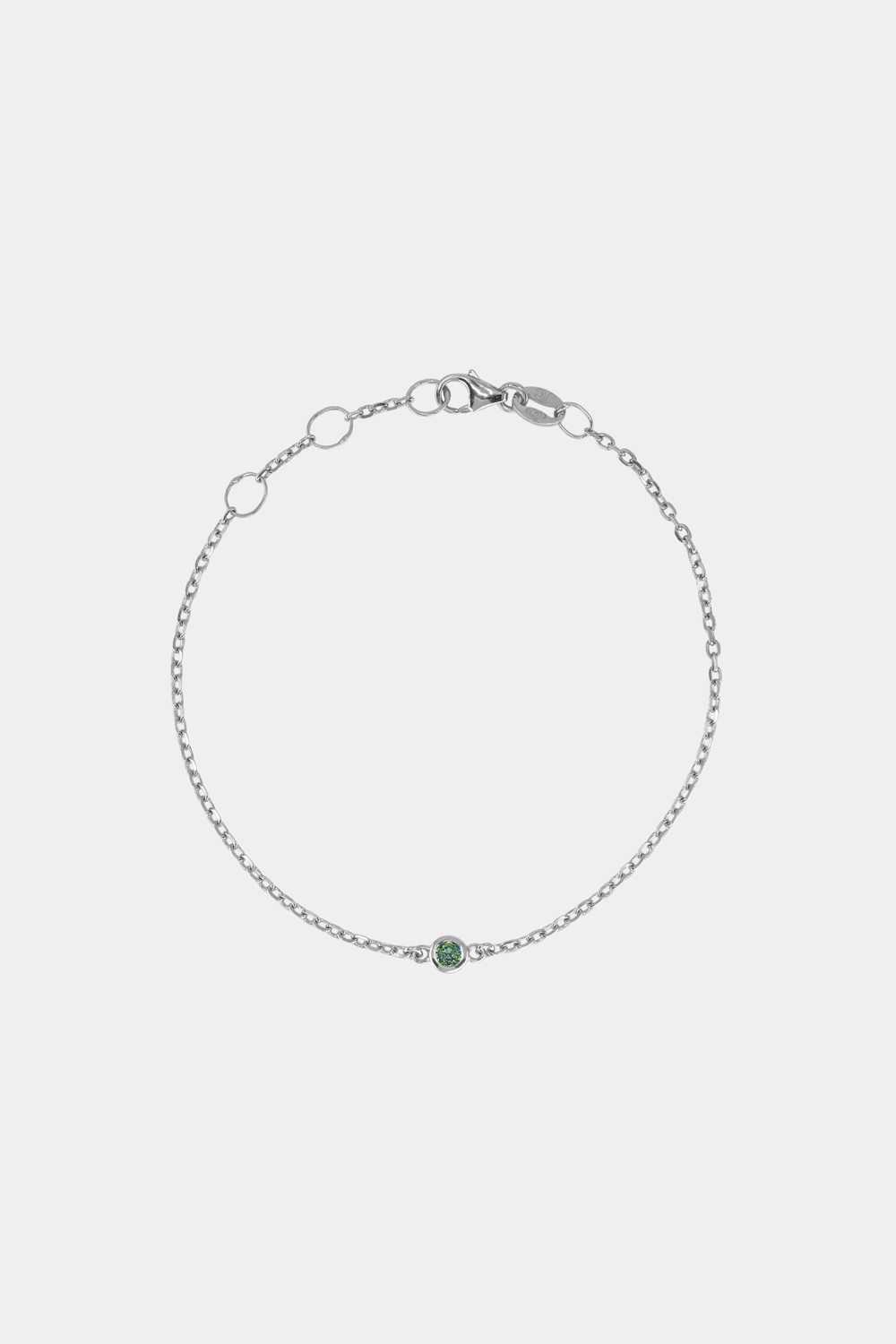 Round Birthstone Bracelet | 9K White Gold| Natasha Schweitzer