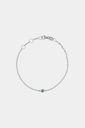 Round Birthstone Bracelet | 9K White Gold | Natasha Schweitzer