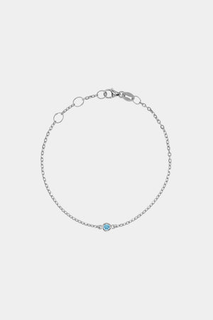 Round Birthstone Bracelet | 9K White Gold | Natasha Schweitzer