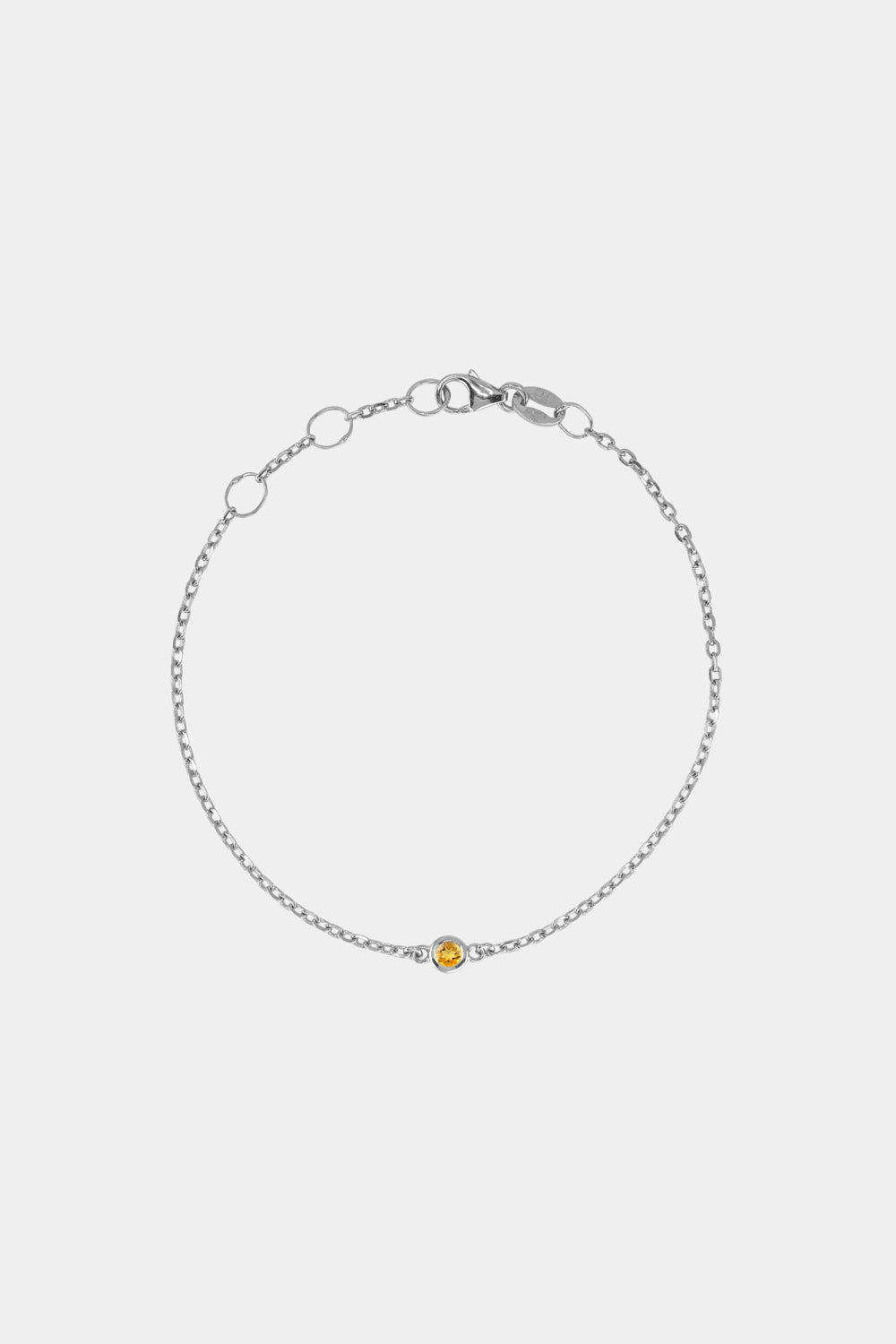 Round Birthstone Bracelet | 9K White Gold