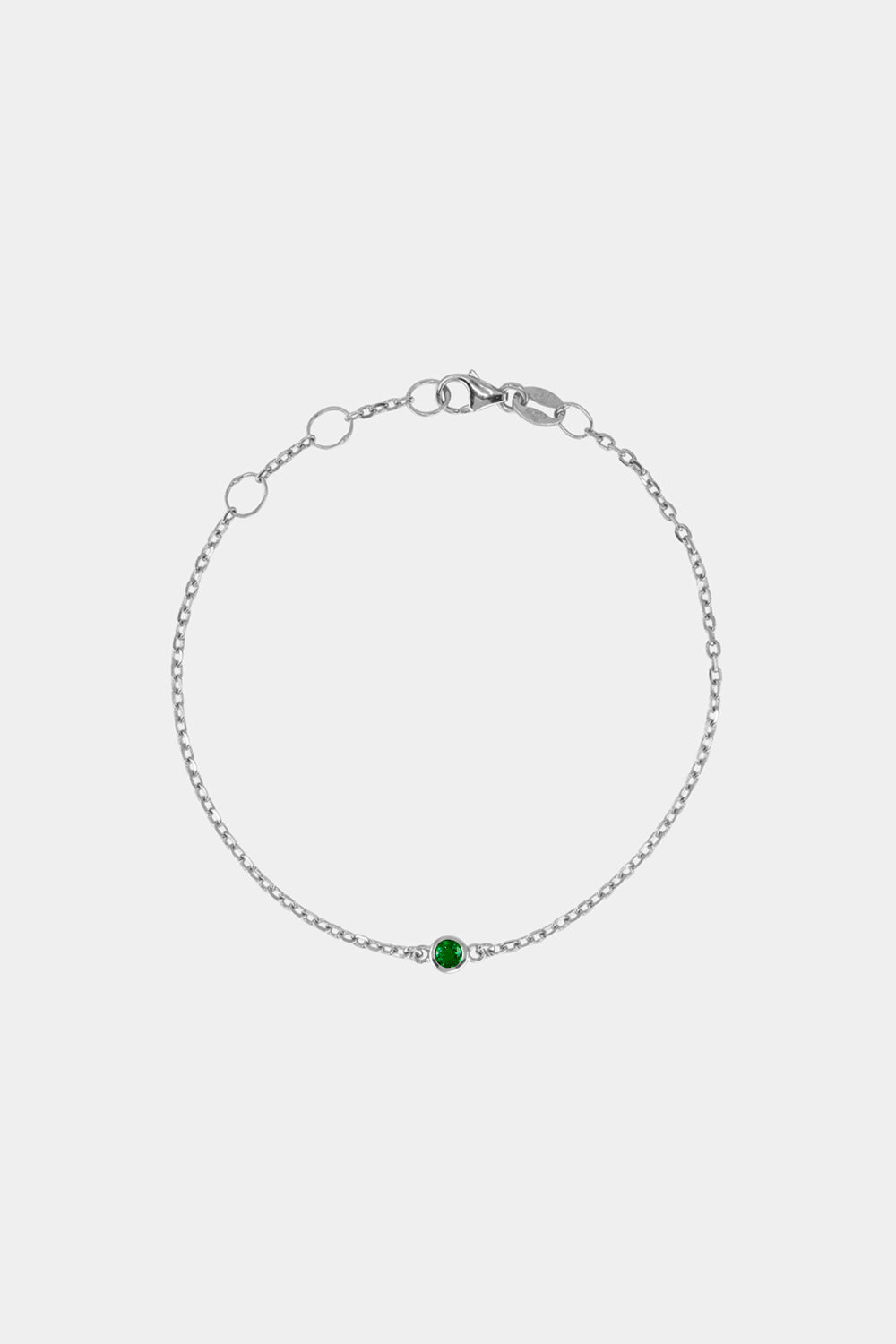 Round Birthstone Bracelet | 9K White Gold