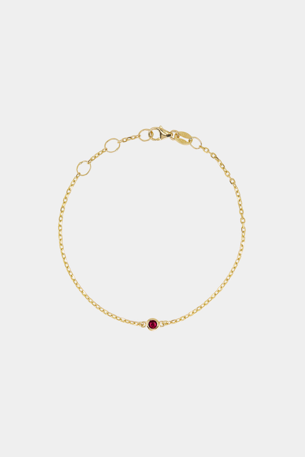Round Birthstone Charm Bracelet | 9K Yellow Gold