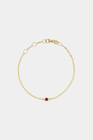 Round Birthstone Charm Bracelet | 9K Yellow Gold | Natasha Schweitzer
