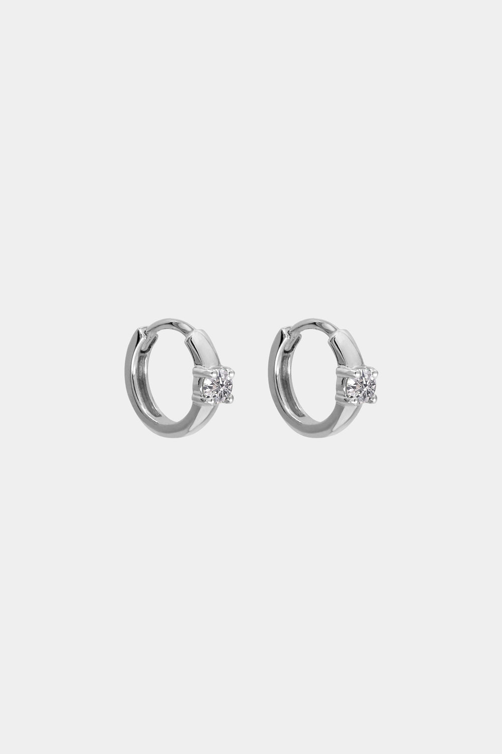 Single Diamond Huggies | 9K White Gold