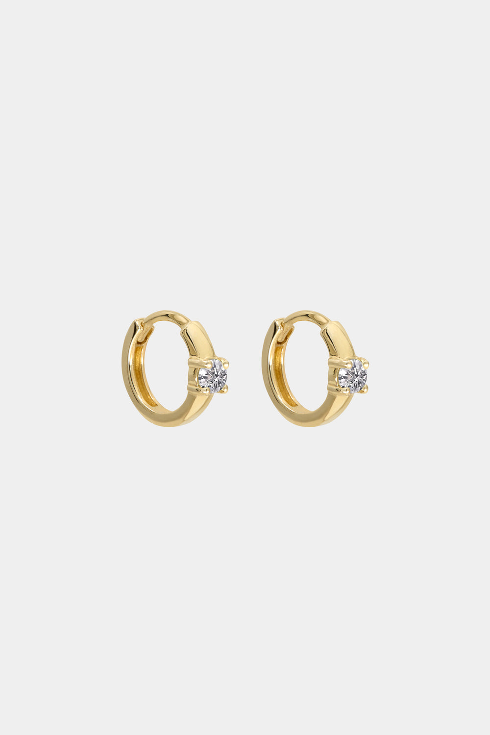 Single Diamond Huggies | 9K Yellow Gold