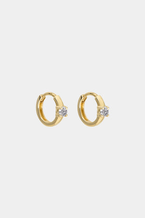 Single Diamond Huggies | 9K Yellow Gold | Natasha Schweitzer