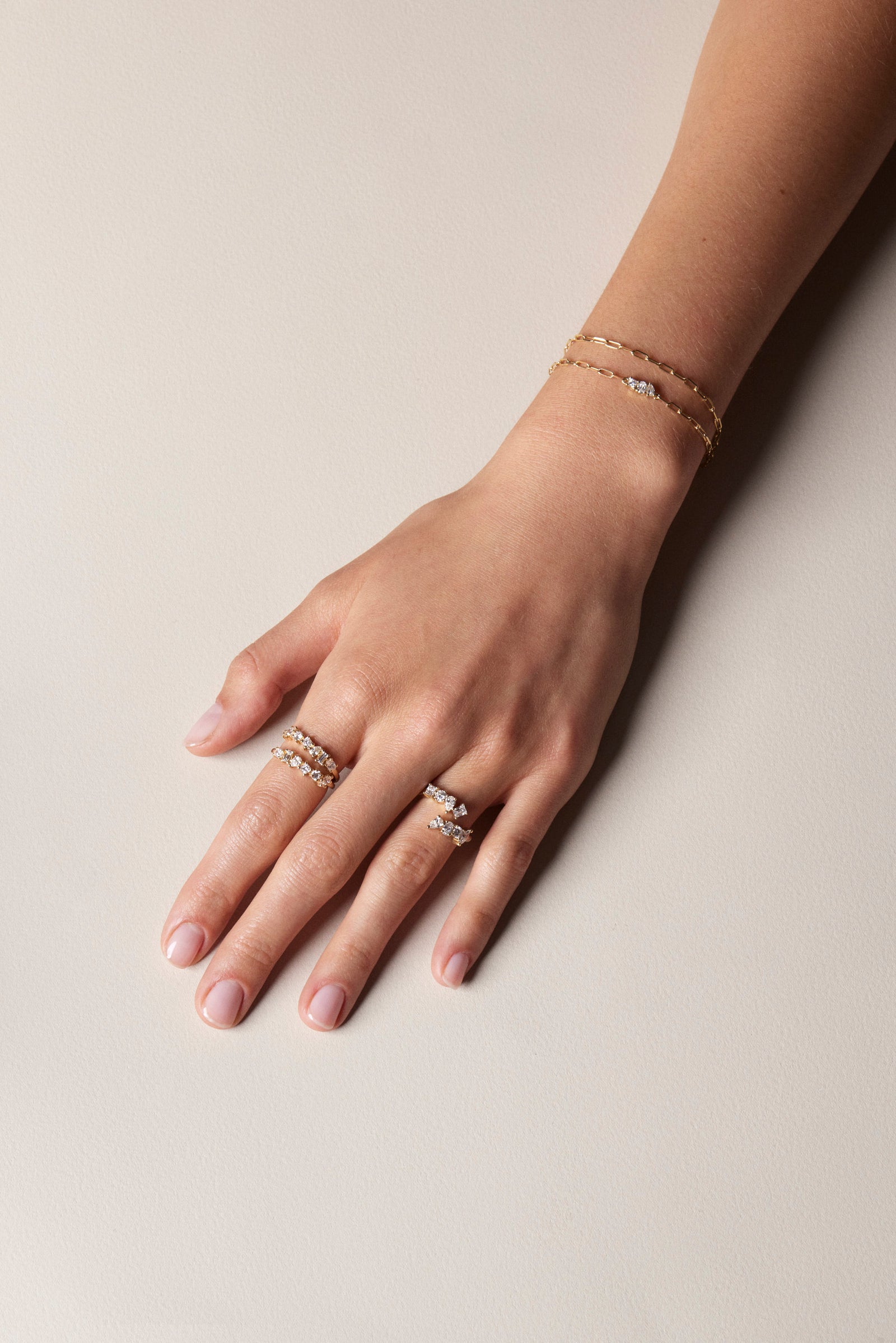 Scattered Diamond Trio Bracelet | 18K White Gold| Natasha Schweitzer