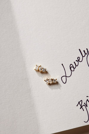 Mini Scattered Diamond Studs | 18K White Gold | Natasha Schweitzer