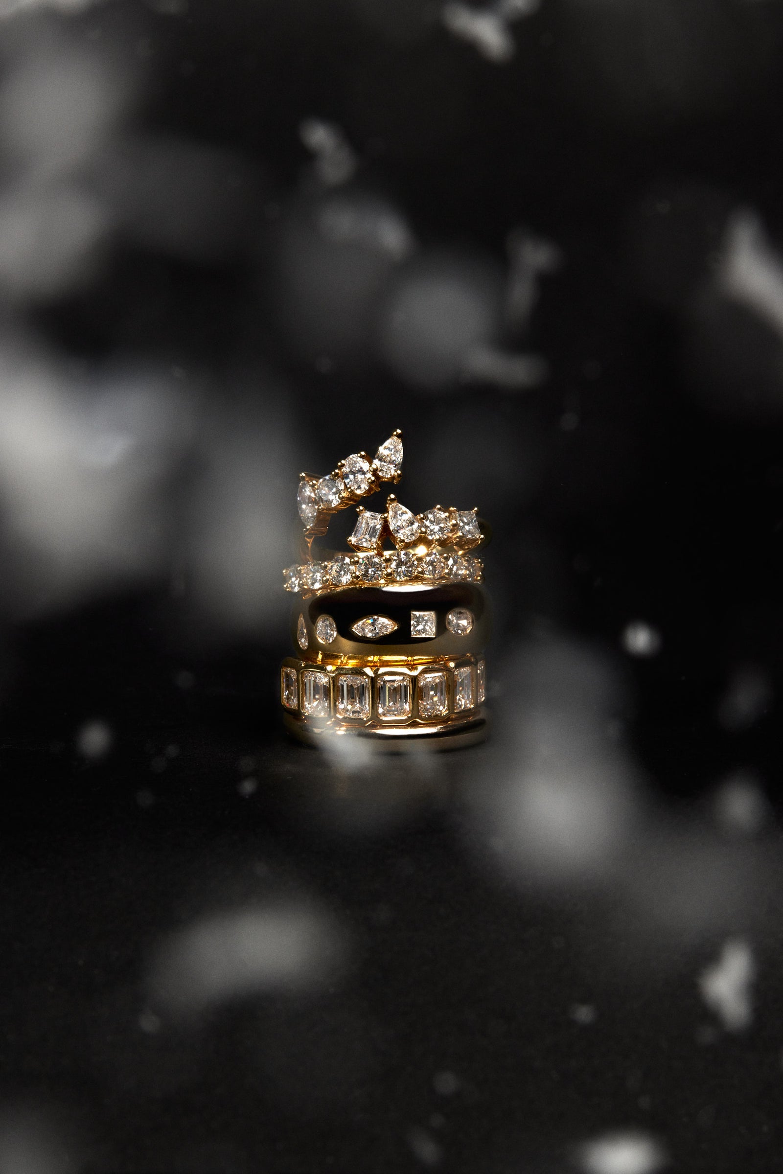 Mini Scattered Diamond Wrap Ring | 18K Yellow Gold| Natasha Schweitzer