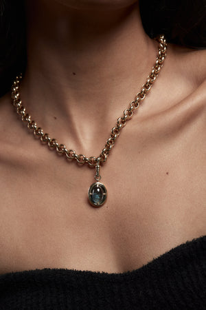 Blue Oval Tourmaline Attachment | Silver | Natasha Schweitzer