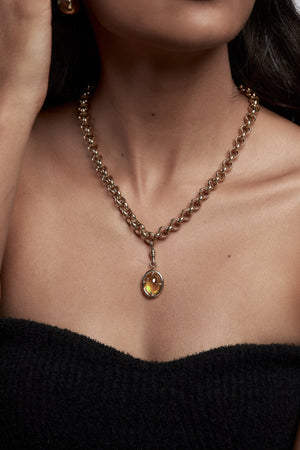 Yellow Oval Tourmaline Attachment | Silver | Natasha Schweitzer