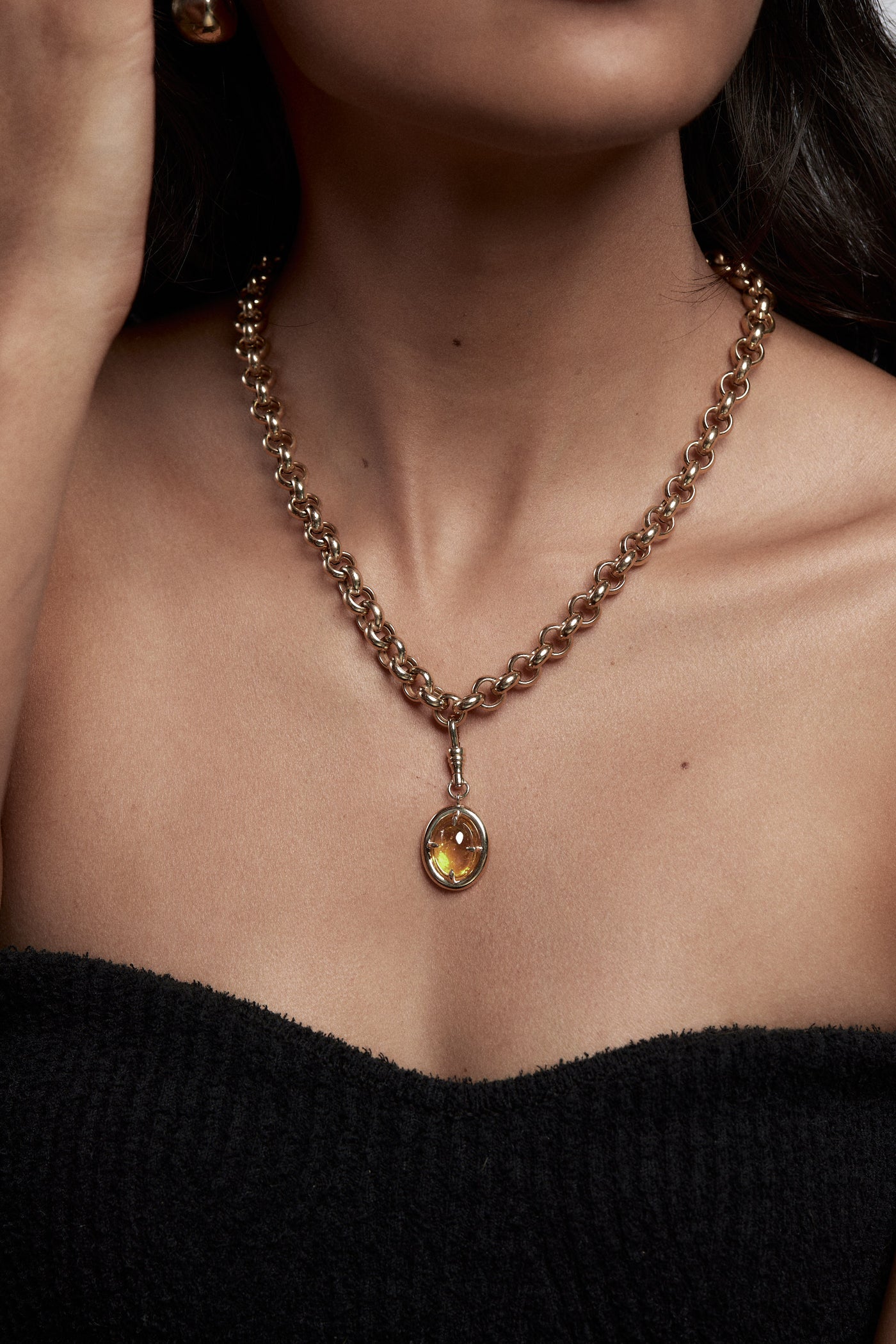 Yellow Oval Tourmaline Attachment | 9K Yellow Gold