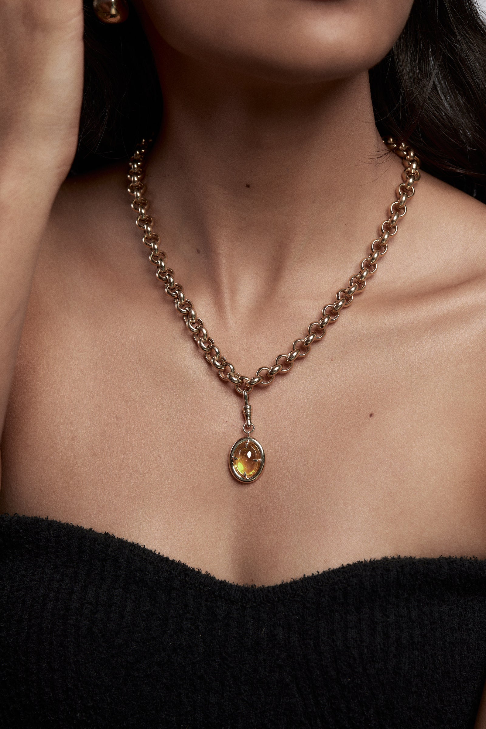 Yellow Oval Tourmaline Attachment | 9K Yellow Gold| Natasha Schweitzer