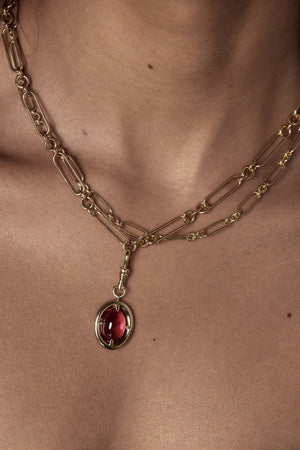 Pink Oval Tourmaline Attachment | 9K Yellow Gold | Natasha Schweitzer