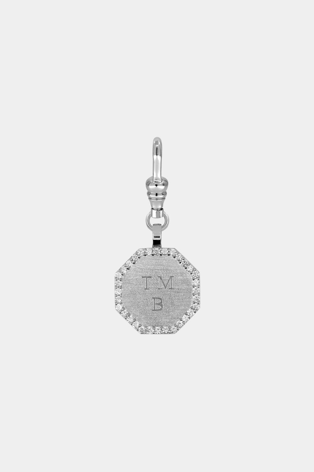 Diamond Halo Octagon Disc Attachment | 18K White Gold, Customise