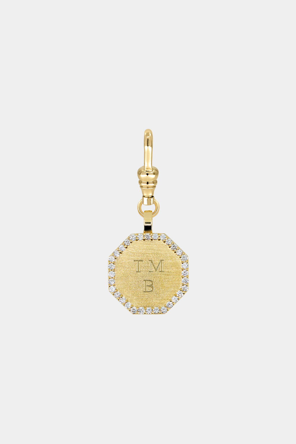 Diamond Halo Octagon Disc Attachment | 18K Yellow Gold, Customise