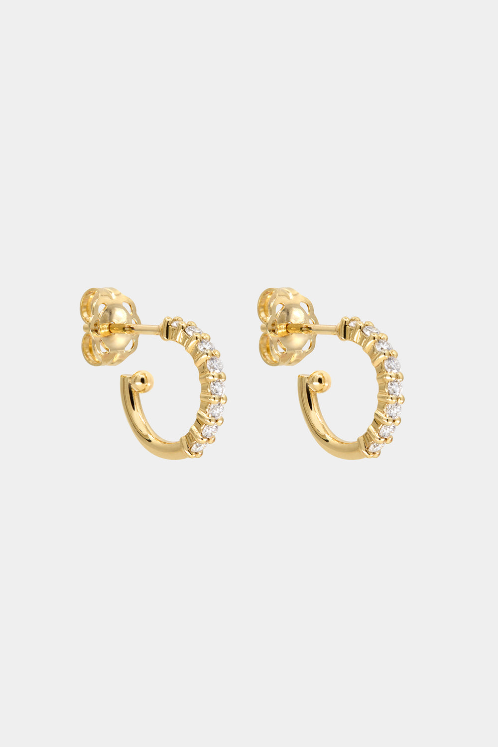 Elsa Diamond Hoops | 18K Yellow Gold