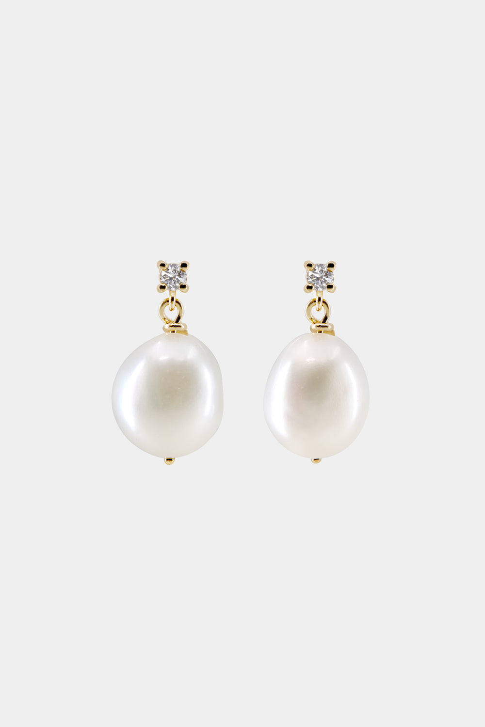 Diamond Pearl Drop Earrings | 9K Yellow Gold| Natasha Schweitzer