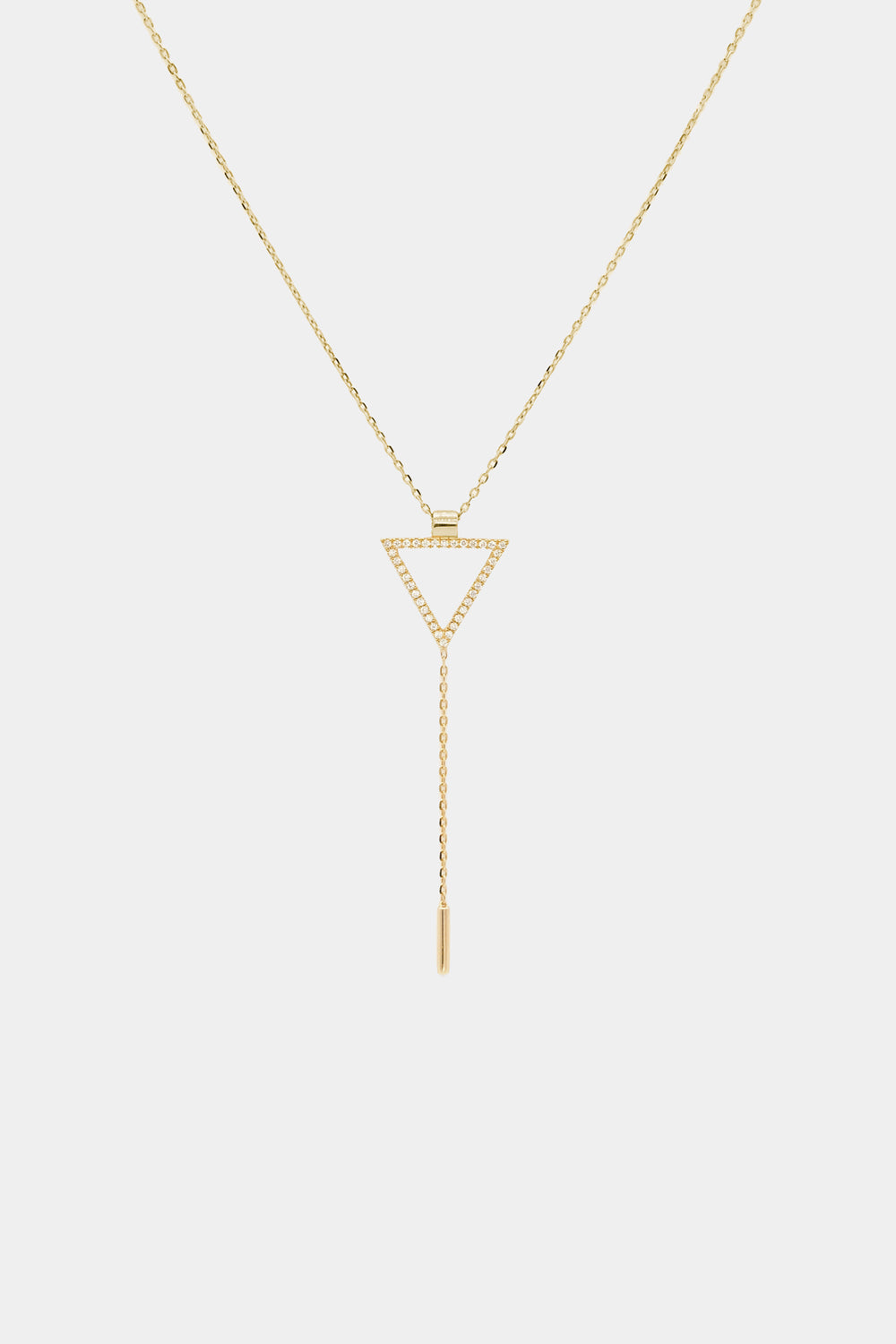 Diamond Triangle Lariat | 9K Yellow Gold| Natasha Schweitzer
