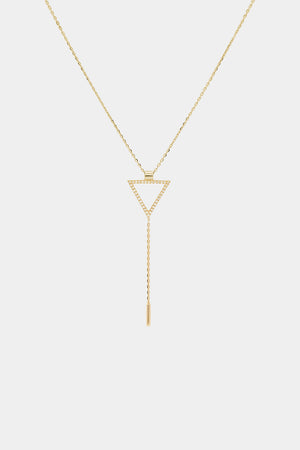 Diamond Triangle Lariat | 9K Yellow Gold | Natasha Schweitzer