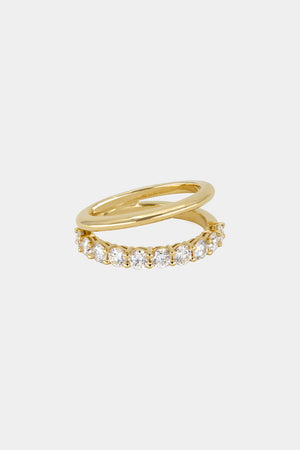 Double Band 10pt Round Diamond Ring | 18K Yellow Gold | Natasha Schweitzer