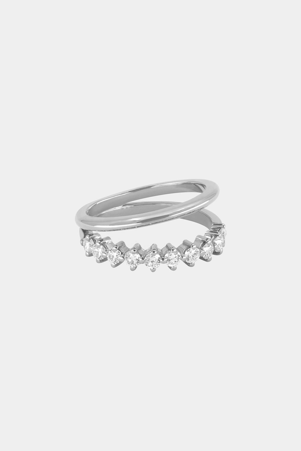 Double Band Buttercup Ring | White Gold
