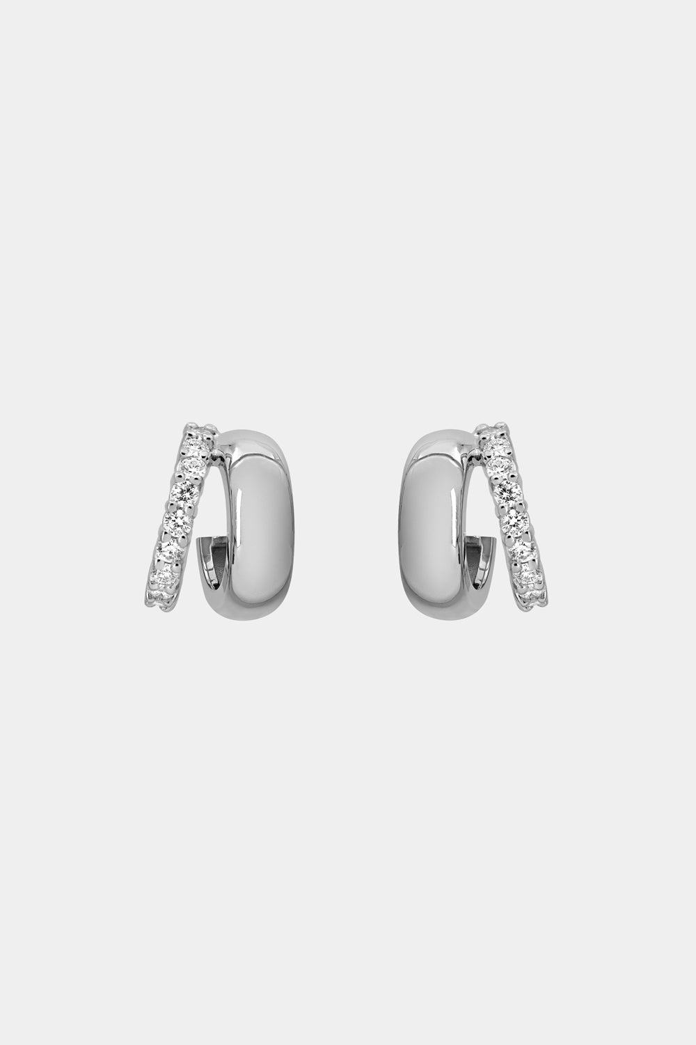 Sabine Diamond Hoops | White Gold