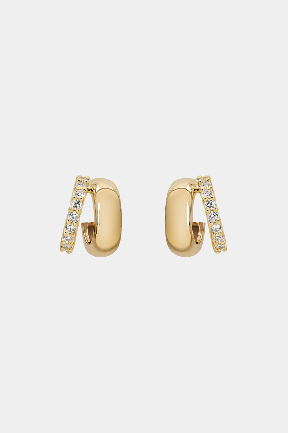Sabine Diamond Hoops | Yellow Gold