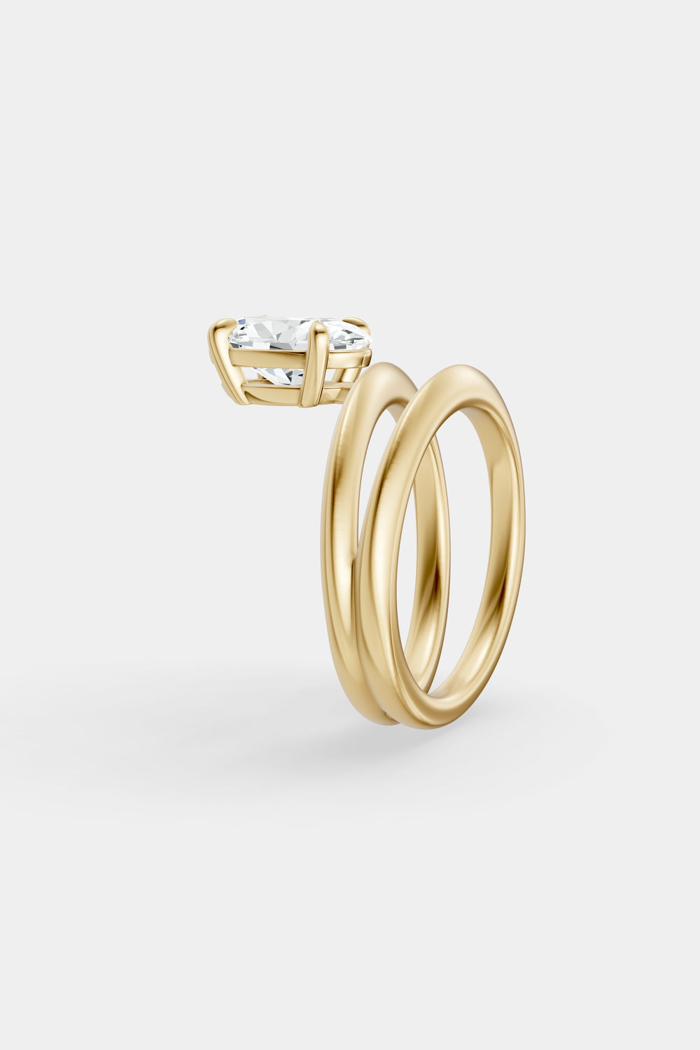 Double Band Diamond Oval Ring | 18K Gold| Natasha Schweitzer