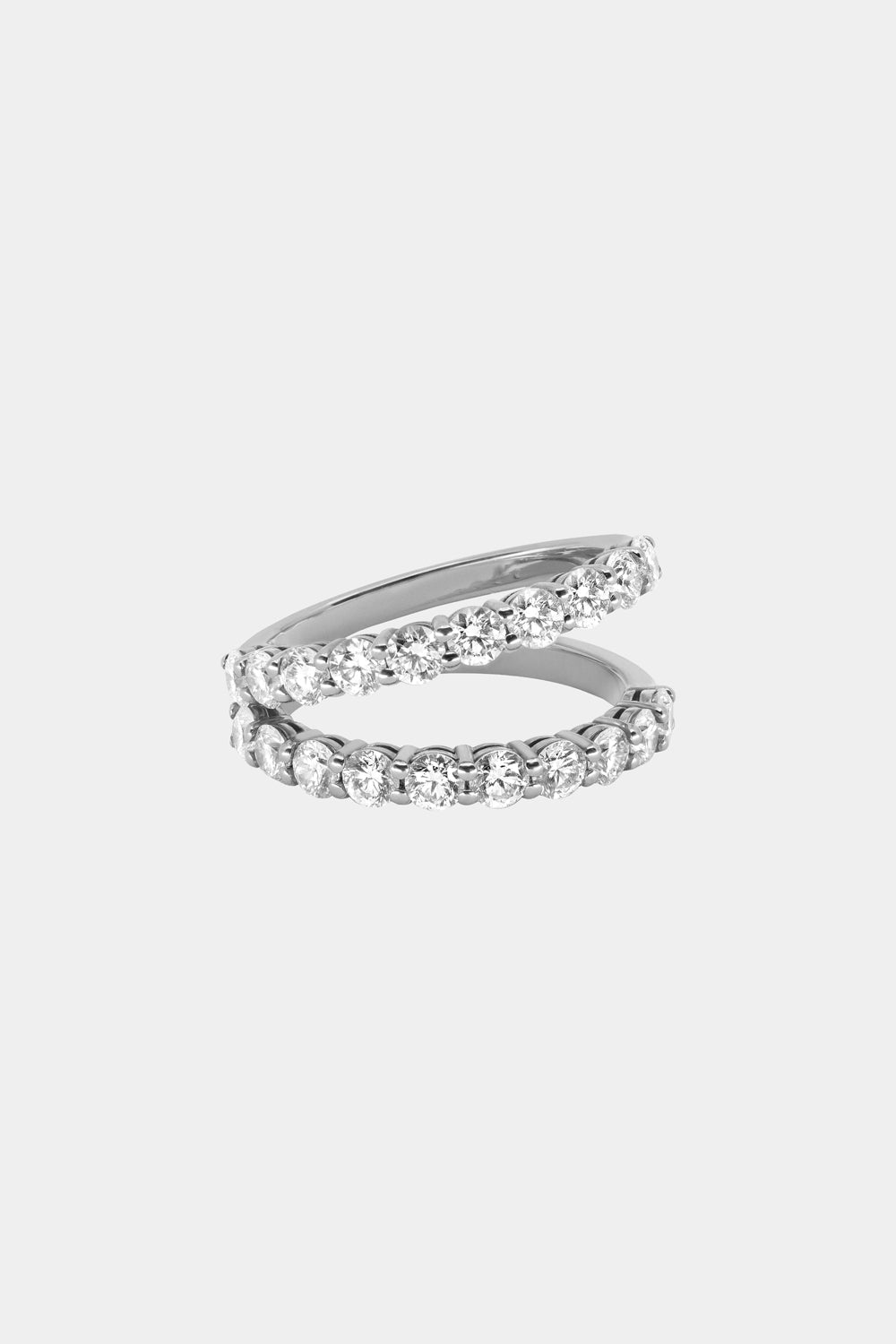 Double Band Georgie Ring | 18K White Gold| Natasha Schweitzer