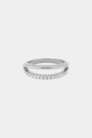 Double Band Harley Ring | White Gold | Natasha Schweitzer