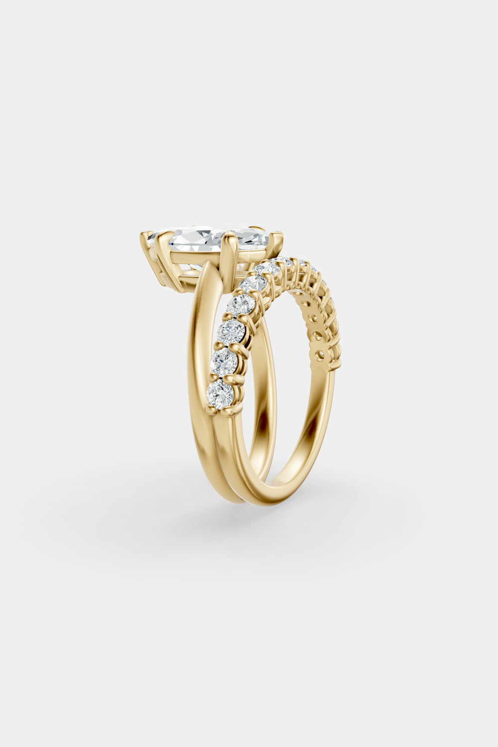 Double Band Marquise Diamond Ring | 18K Gold| Natasha Schweitzer