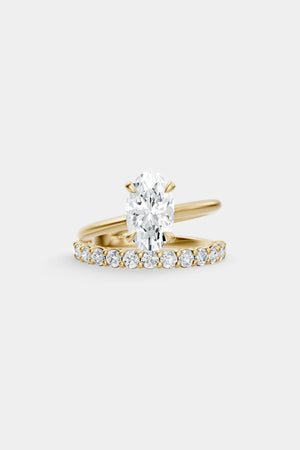 Double Band Oval Diamond Ring | 18K Gold | Natasha Schweitzer