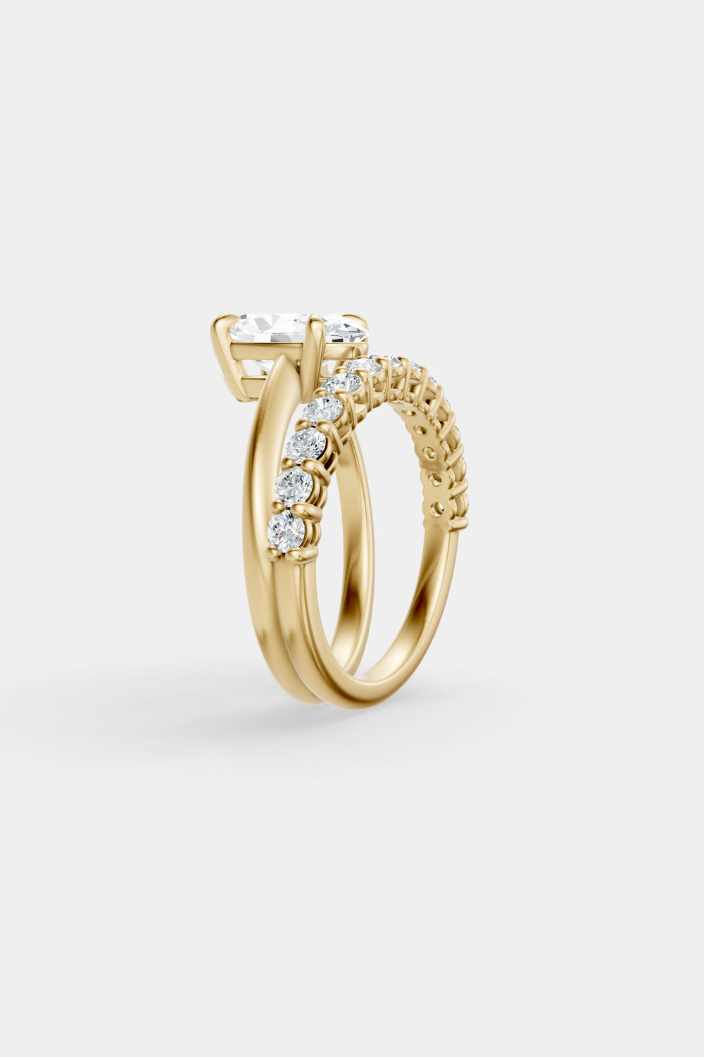Double Band Oval Diamond Ring | 18K Gold| Natasha Schweitzer