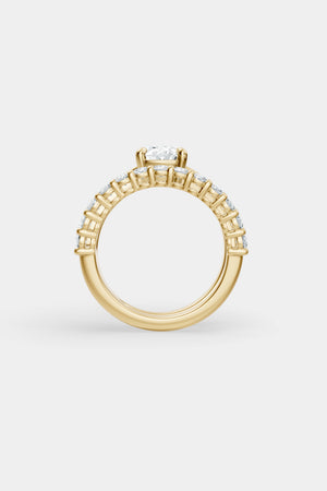 Double Band Oval Diamond Ring | 18K Gold | Natasha Schweitzer