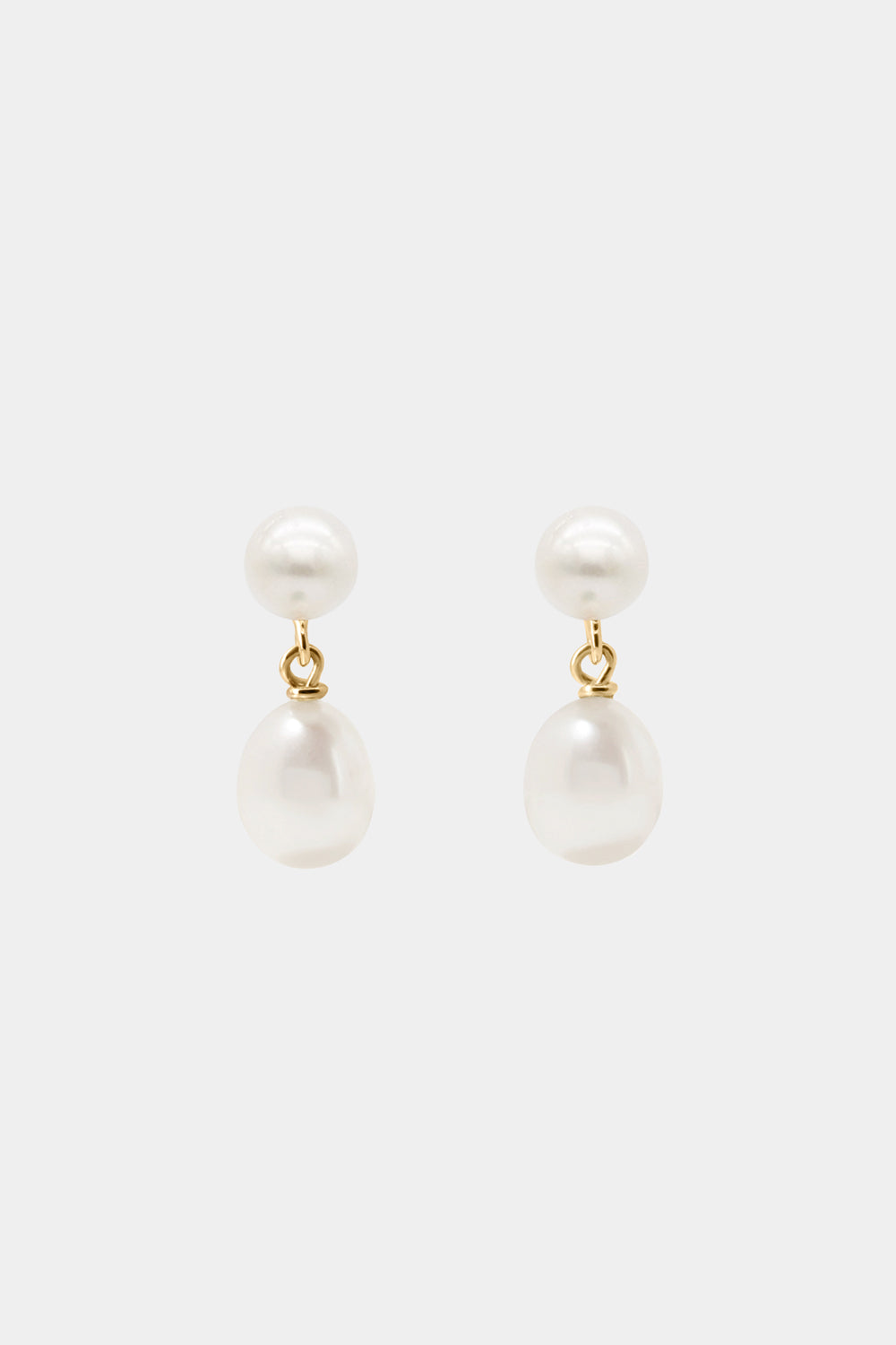 Double Pearl Drop Earrings | 9K Yellow Gold| Natasha Schweitzer