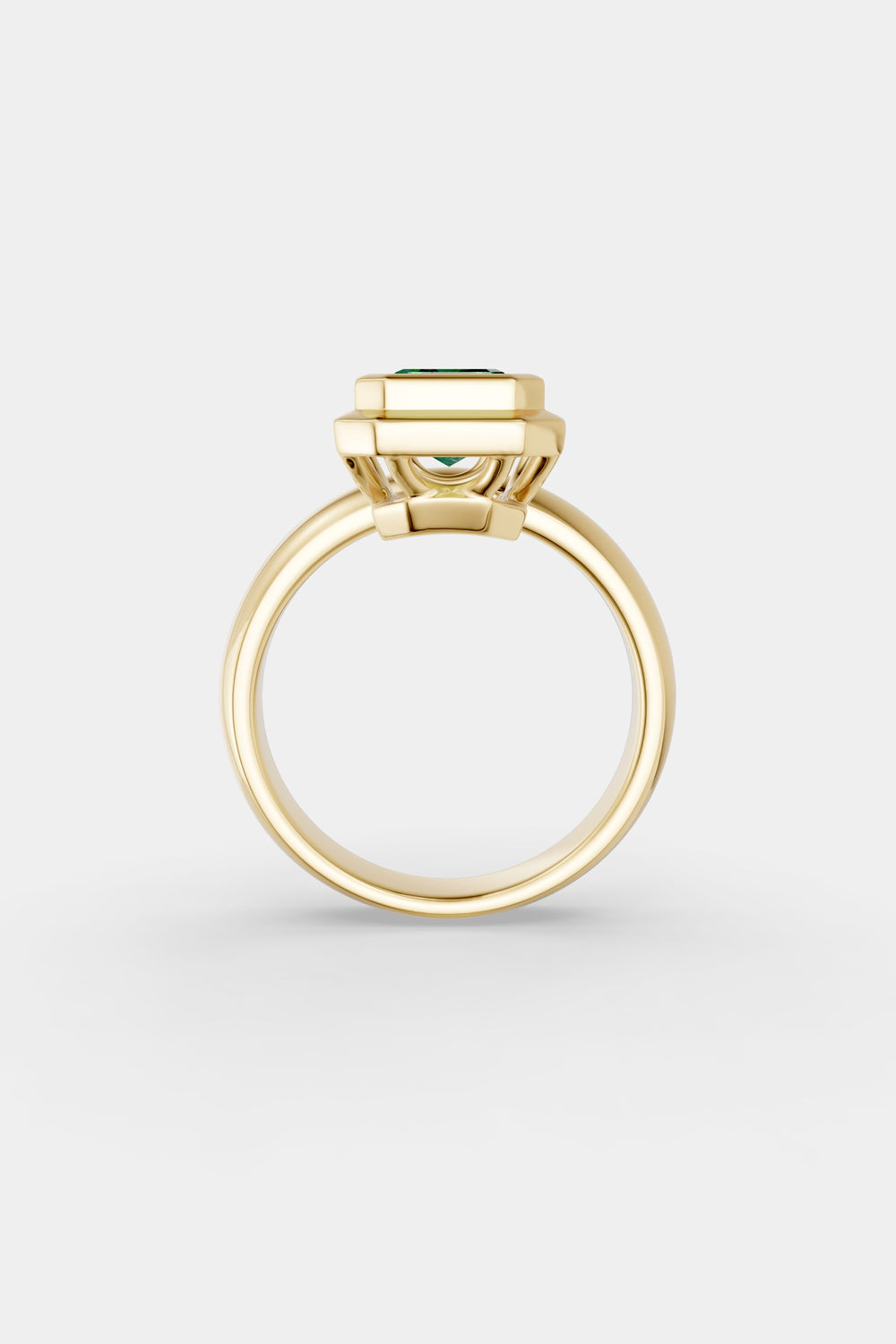 Emerald Bezel Ring | 18K Gold| Natasha Schweitzer
