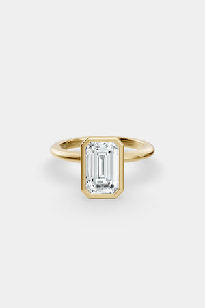 Emerald Diamond Bezel Ring | 18K Gold | Natasha Schweitzer