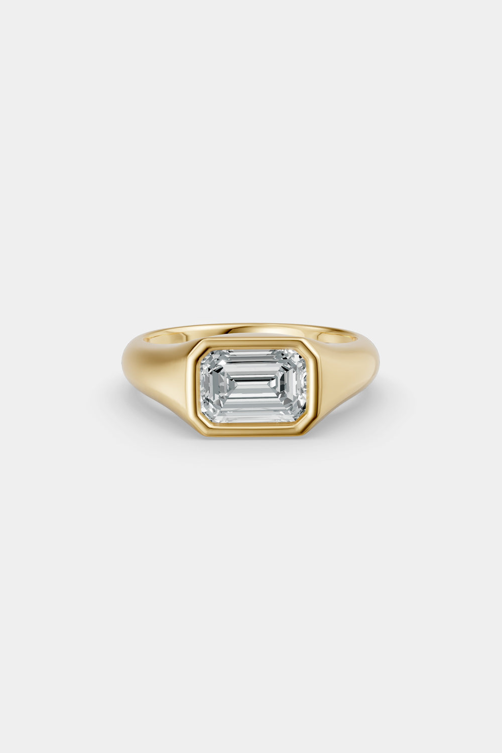Insignia Emerald Diamond Ring | 18K Yellow Gold