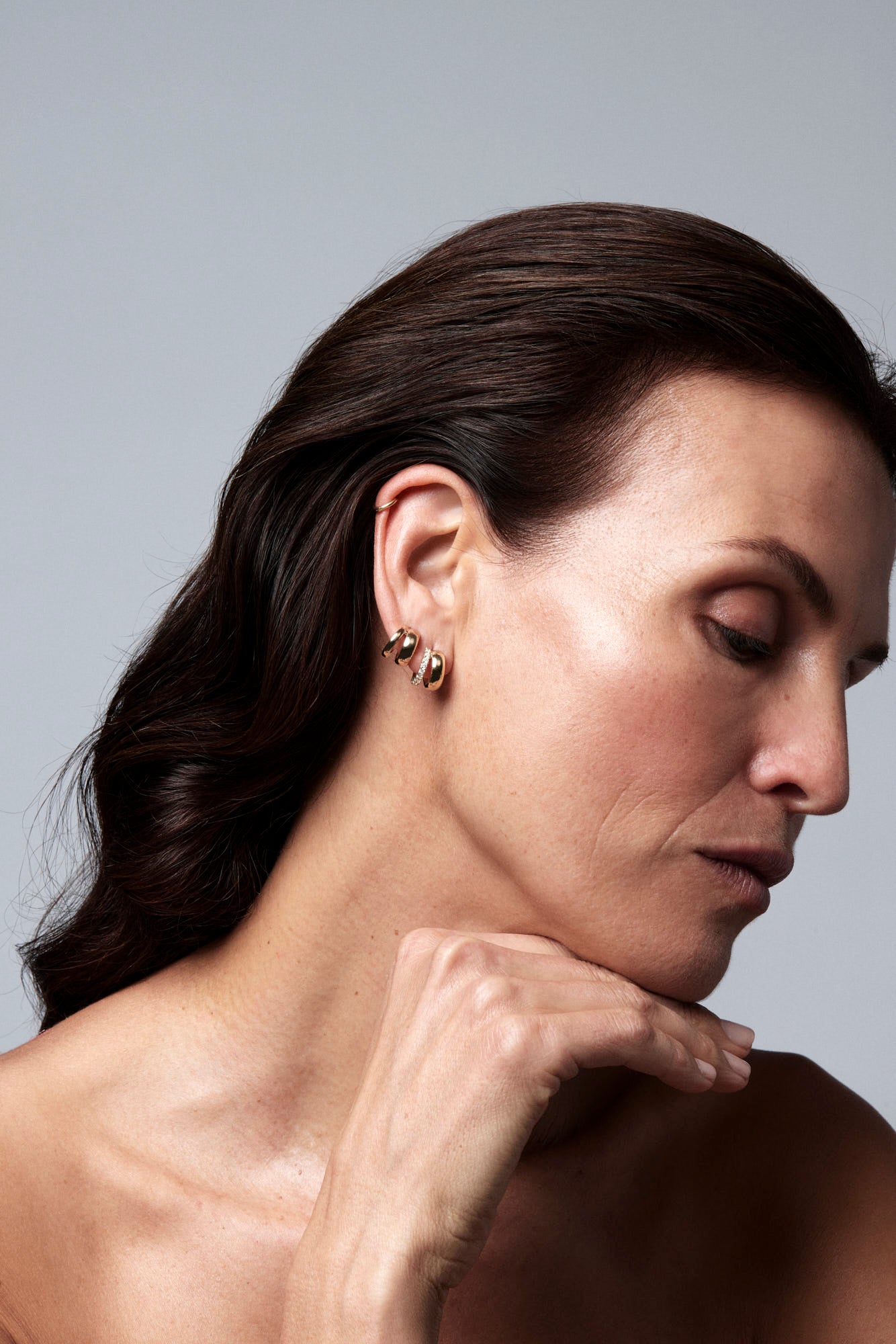 Sabine Diamond Hoops | White Gold| Natasha Schweitzer