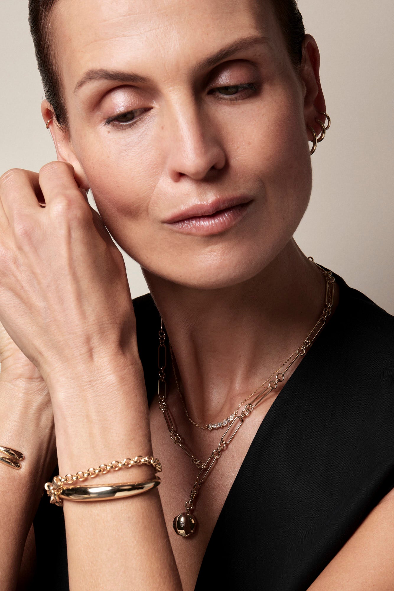 Orielle Hoops | 9K White Gold, More sizes available| Natasha Schweitzer