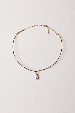 Omega Loop Necklace with Diamond | 18K Yellow Gold | Natasha Schweitzer