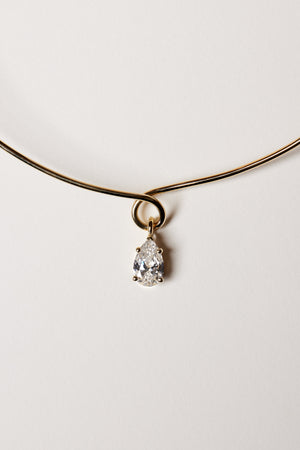 Omega Loop Necklace with Diamond | 18K White Gold | Natasha Schweitzer