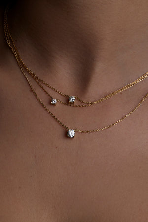 Round Diamond Necklace | 18K Gold | Natasha Schweitzer