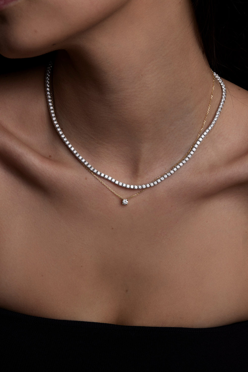Round Diamond Necklace | 18K Gold| Natasha Schweitzer