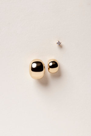 Small Blob Hoops | 9K Yellow Gold | Natasha Schweitzer