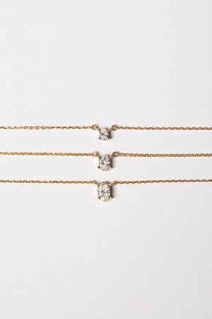 Oval Diamond Necklace | 18K Gold | Natasha Schweitzer
