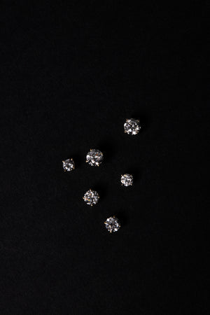 Round Diamond Studs | 18K White Gold | Natasha Schweitzer